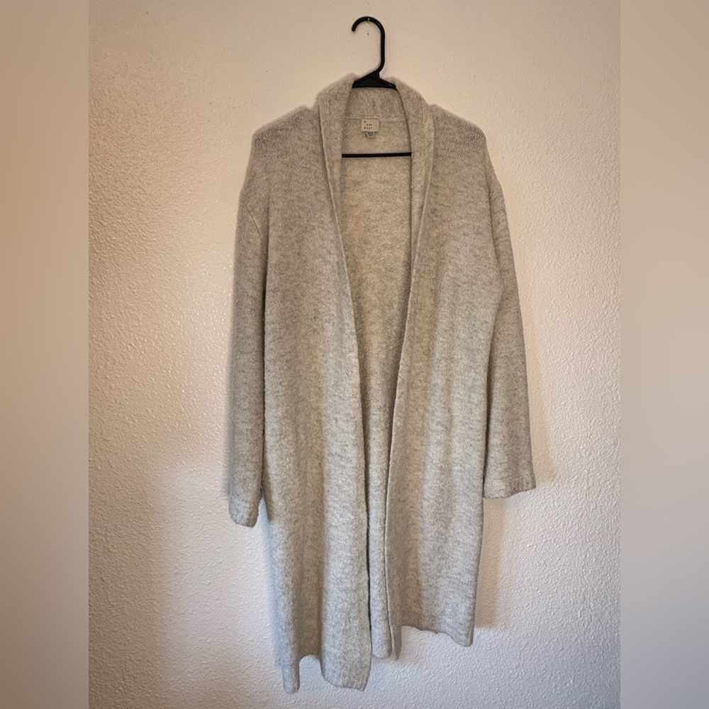 Cozy Gray Open Front Cardigan